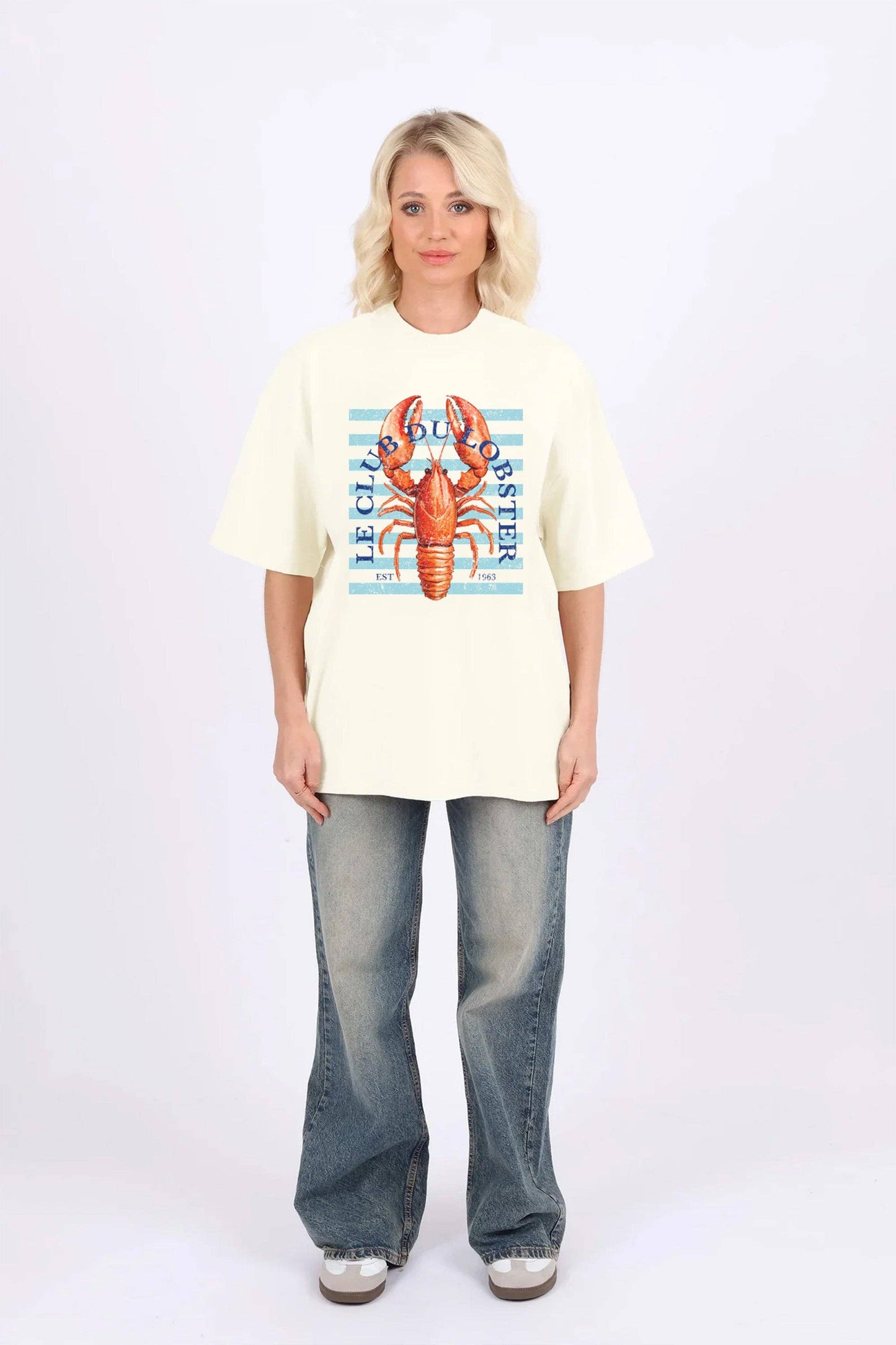 Oversized T-Shirt In Le Club Du Lobster Print