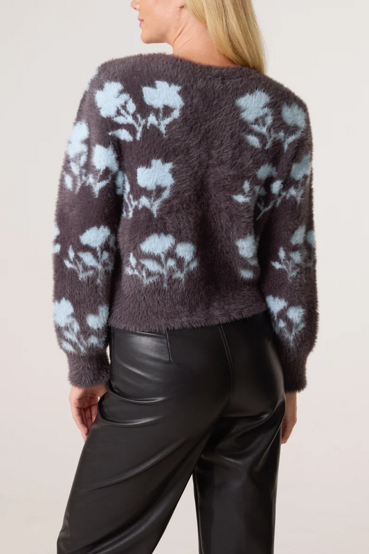 Fluffy Floral Cardigan