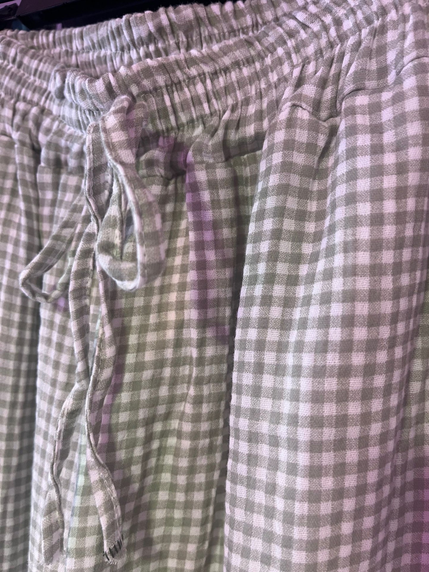 Sage Green Gingham Trousers