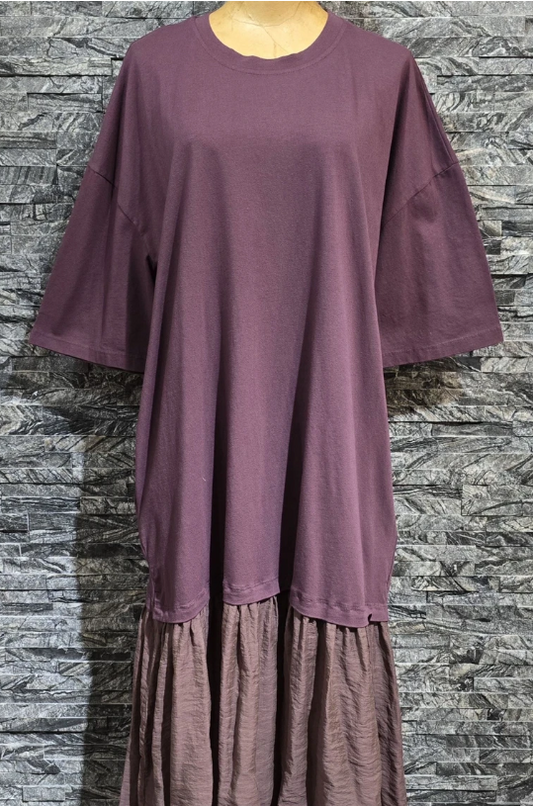 Burgundy oversized t-shirt dress