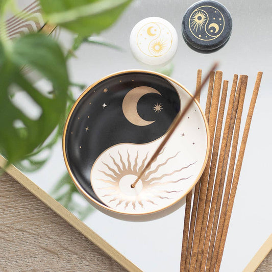 Yin Yang Ceramic Incense Stick Holder Plate