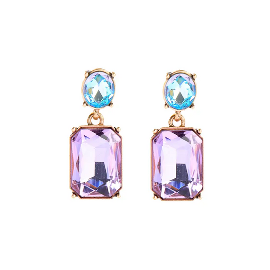 Oval Twin Gem Post Earring