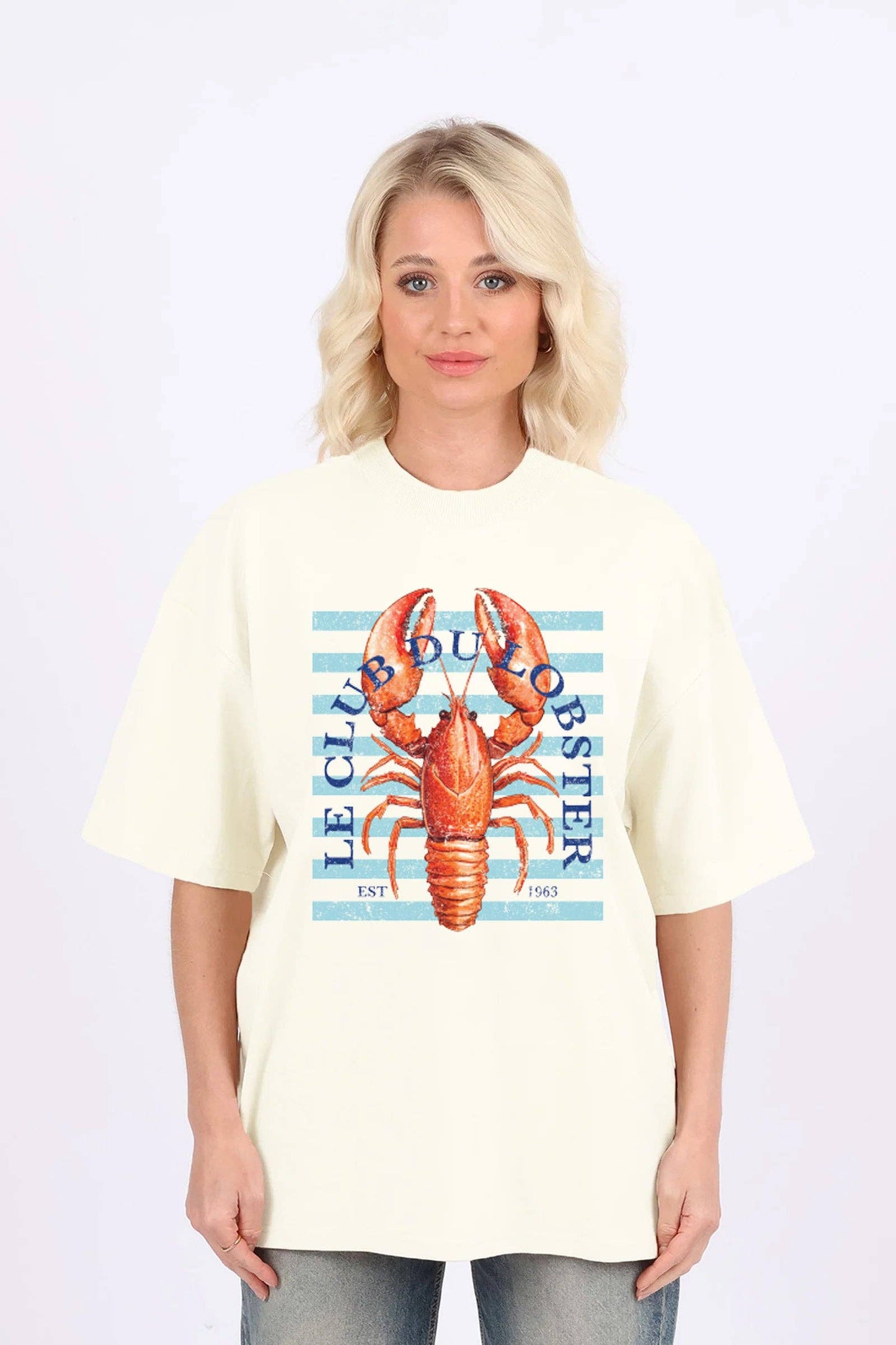 Oversized T-Shirt In Le Club Du Lobster Print