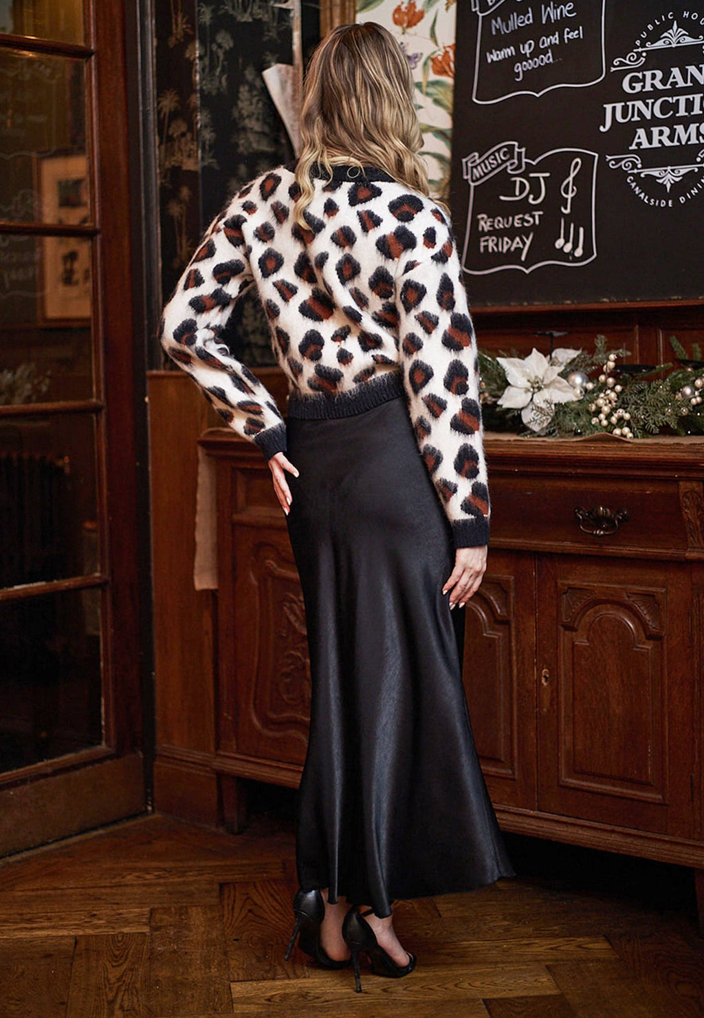 Leopard Print Fluffy Cropped Jumper