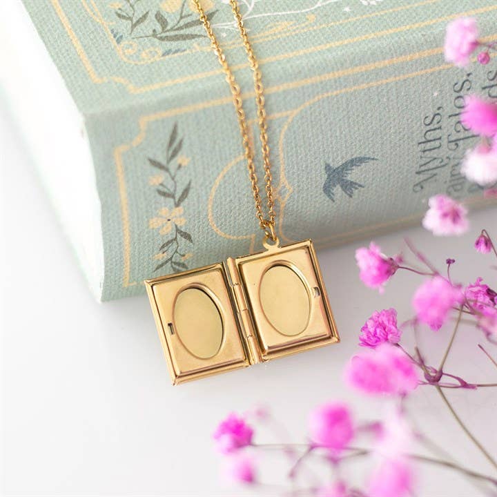 Book Shaped Locket Necklace