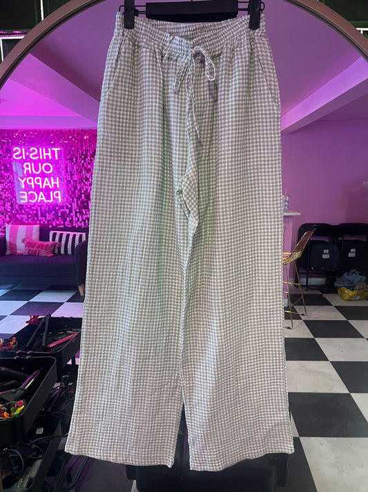 Sage Green Gingham Trousers