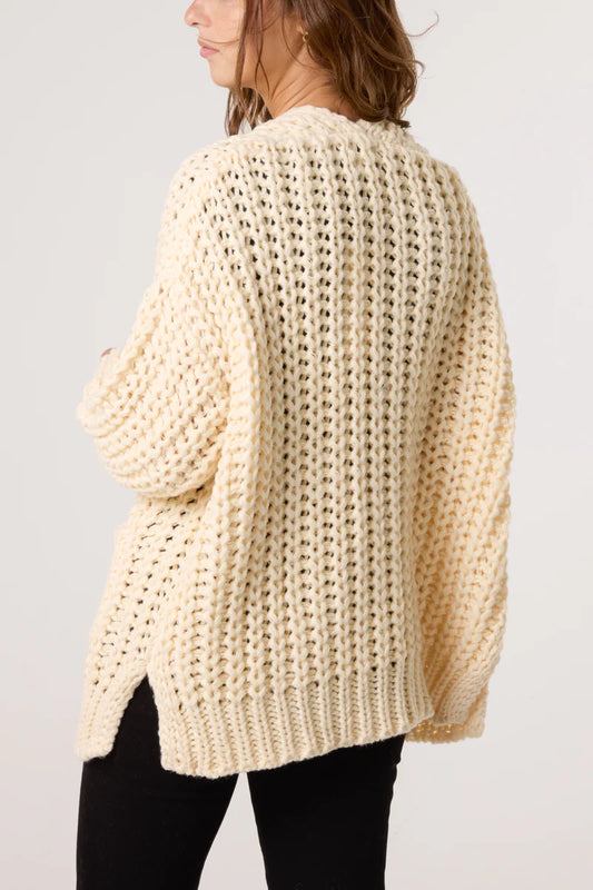 Chunky Knit Cardigan Cream