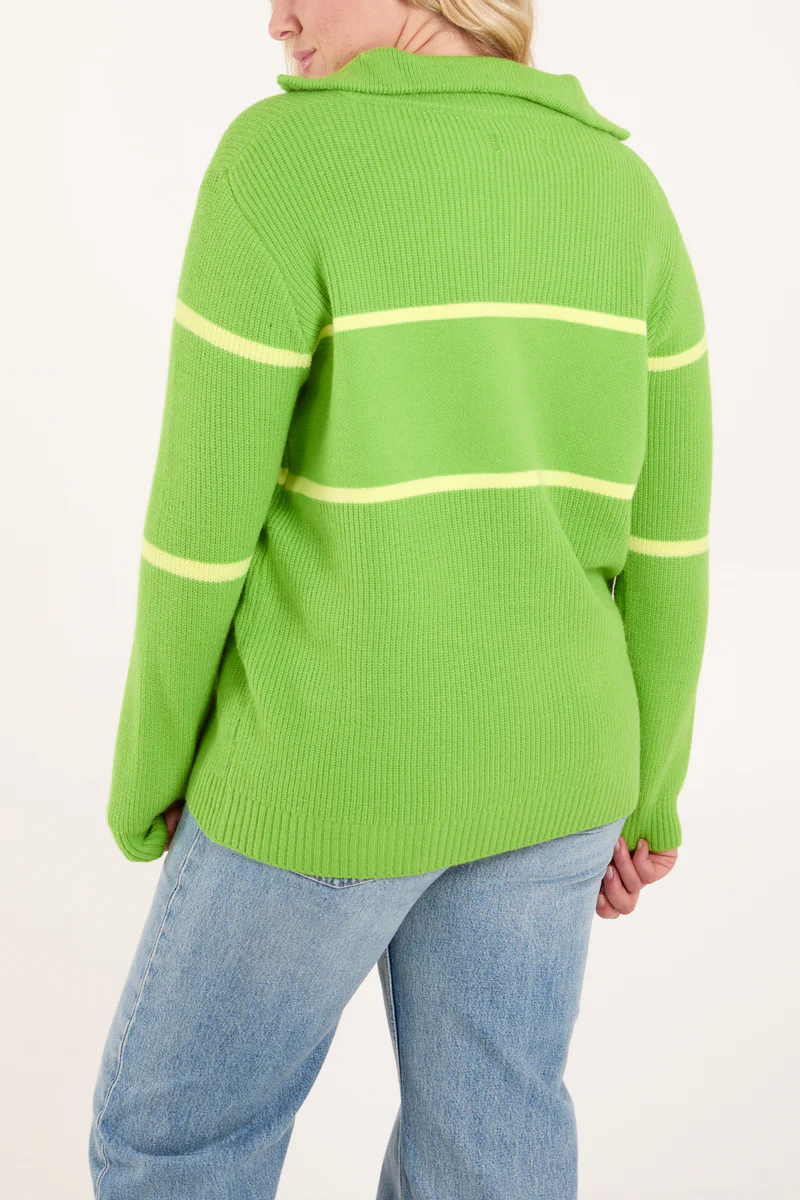 Green Zip Neck Copenhagen Jumper