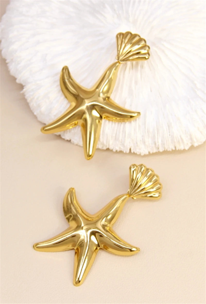 Starfish and Shell Earrings