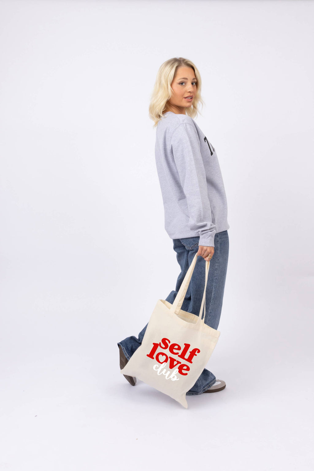 Self Love Printed Canvas Tote Bag- Large version