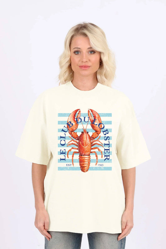 Oversized T-Shirt In Le Club Du Lobster Print