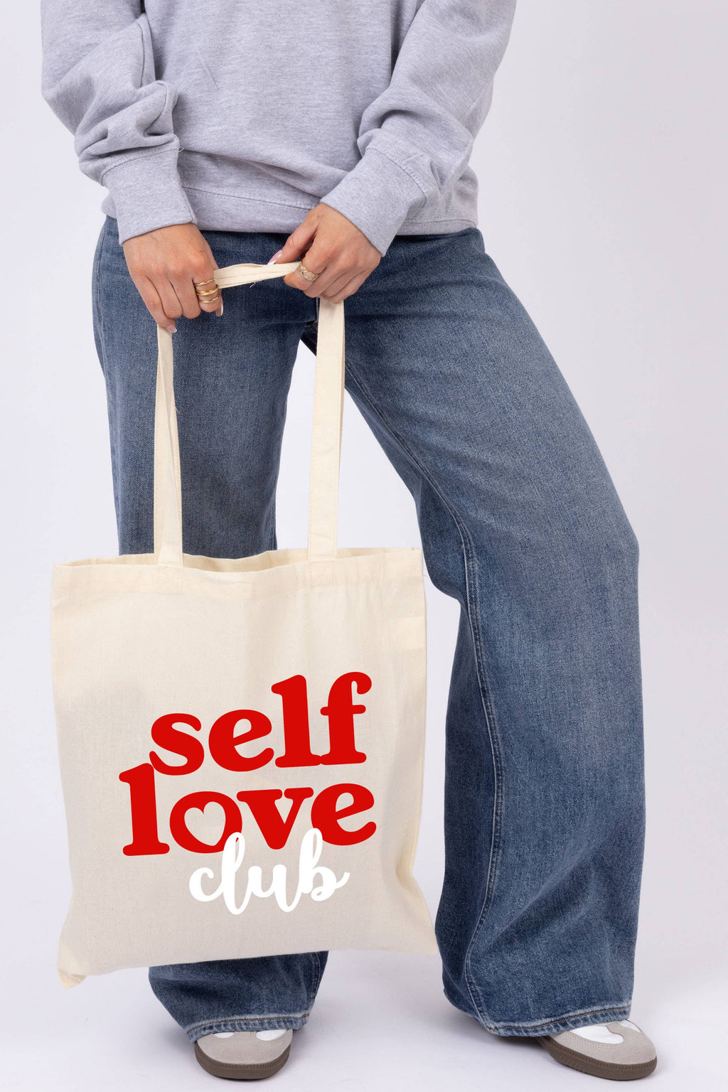 Self Love Printed Canvas Tote Bag- Large version
