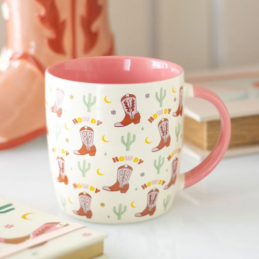 Howdy Cowboy Boot Mug
