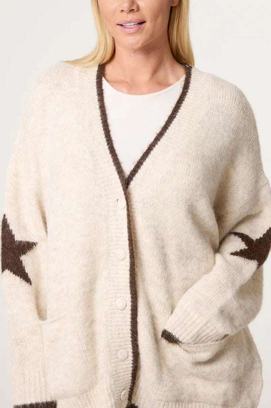 Star Relaxed Knit Cardigan