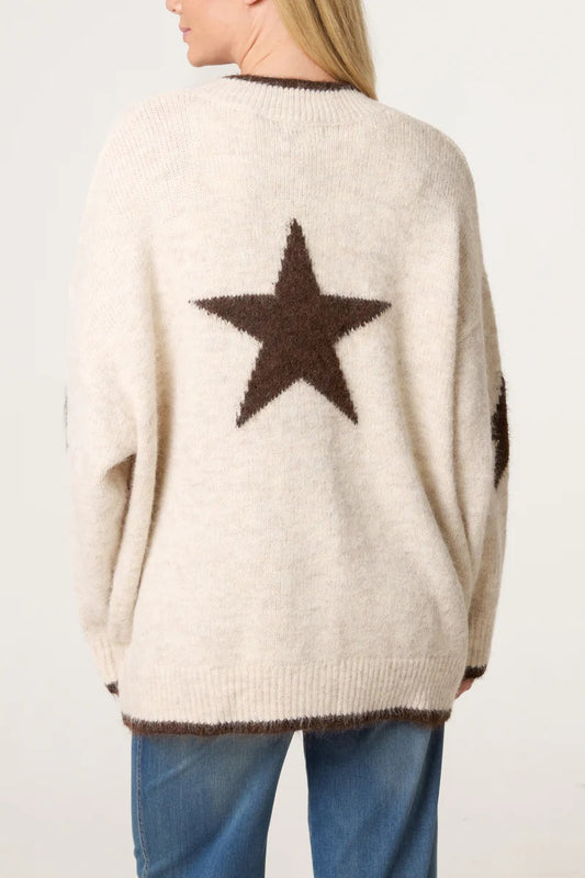 Star Relaxed Knit Cardigan