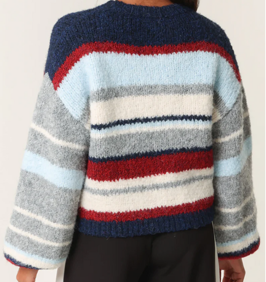 Blue Striped Knitted Jumper