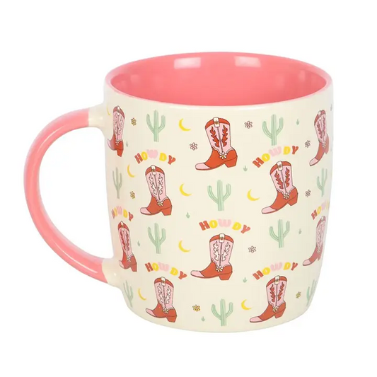 Howdy Cowboy Boot Mug